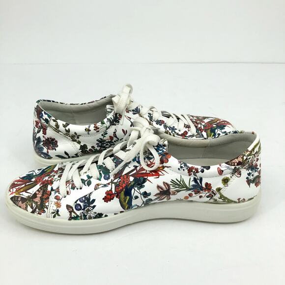 ECCO X KRISTJANA S. WILLIAMS Soft 7 Sneaker EU 41 10-10.5 White Floral 470303 - Picture 6 of 11